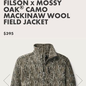 Filson Mossy Oak Camp Mackinaw Wool Field Jacket